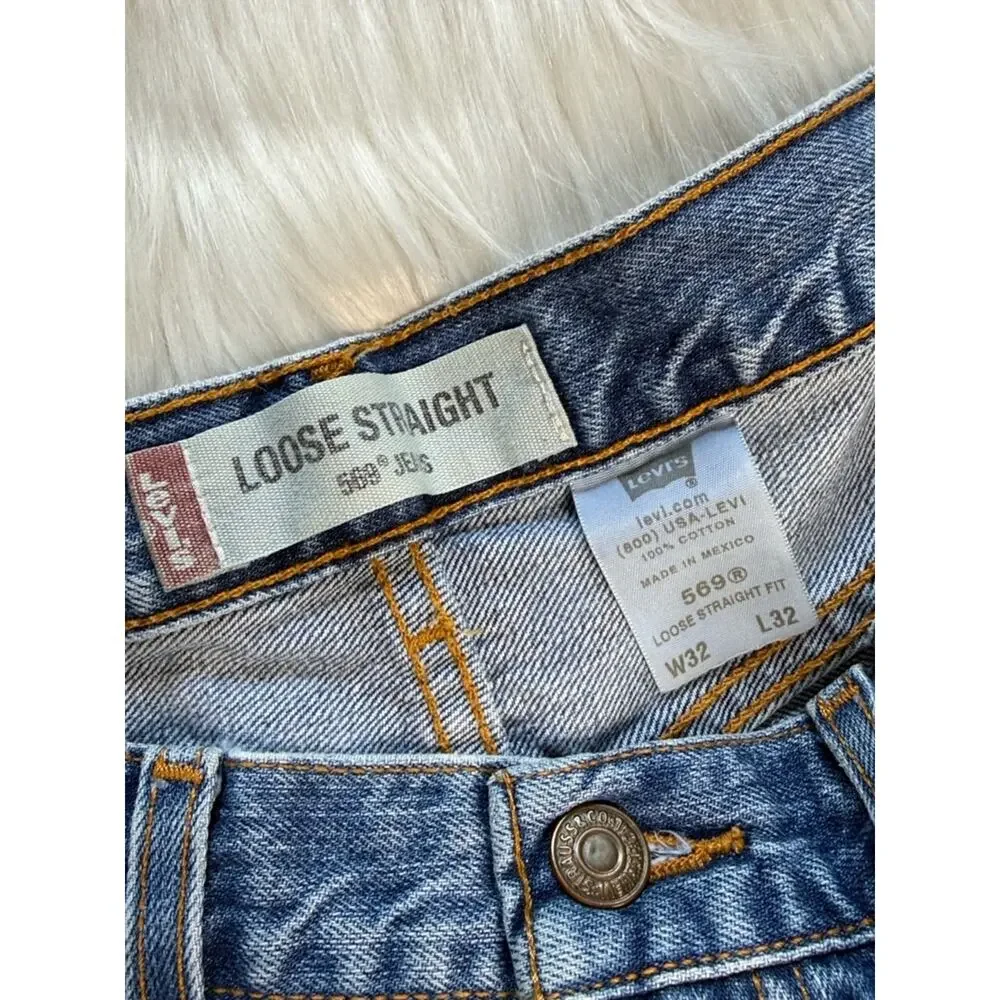 Levi’s 569 32” Cut From Men’s Loose Straight Denim Cut Offs
